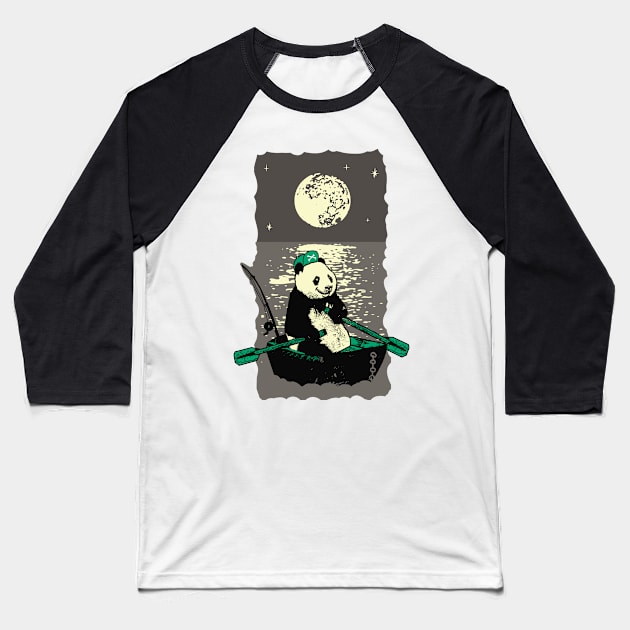 Panda travels the ocean Baseball T-Shirt by vesterias